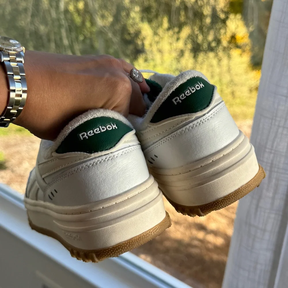 Reebok platform off white cream  green sneakers 7 - Picture 4 of 6
